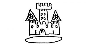 Logo de château gris